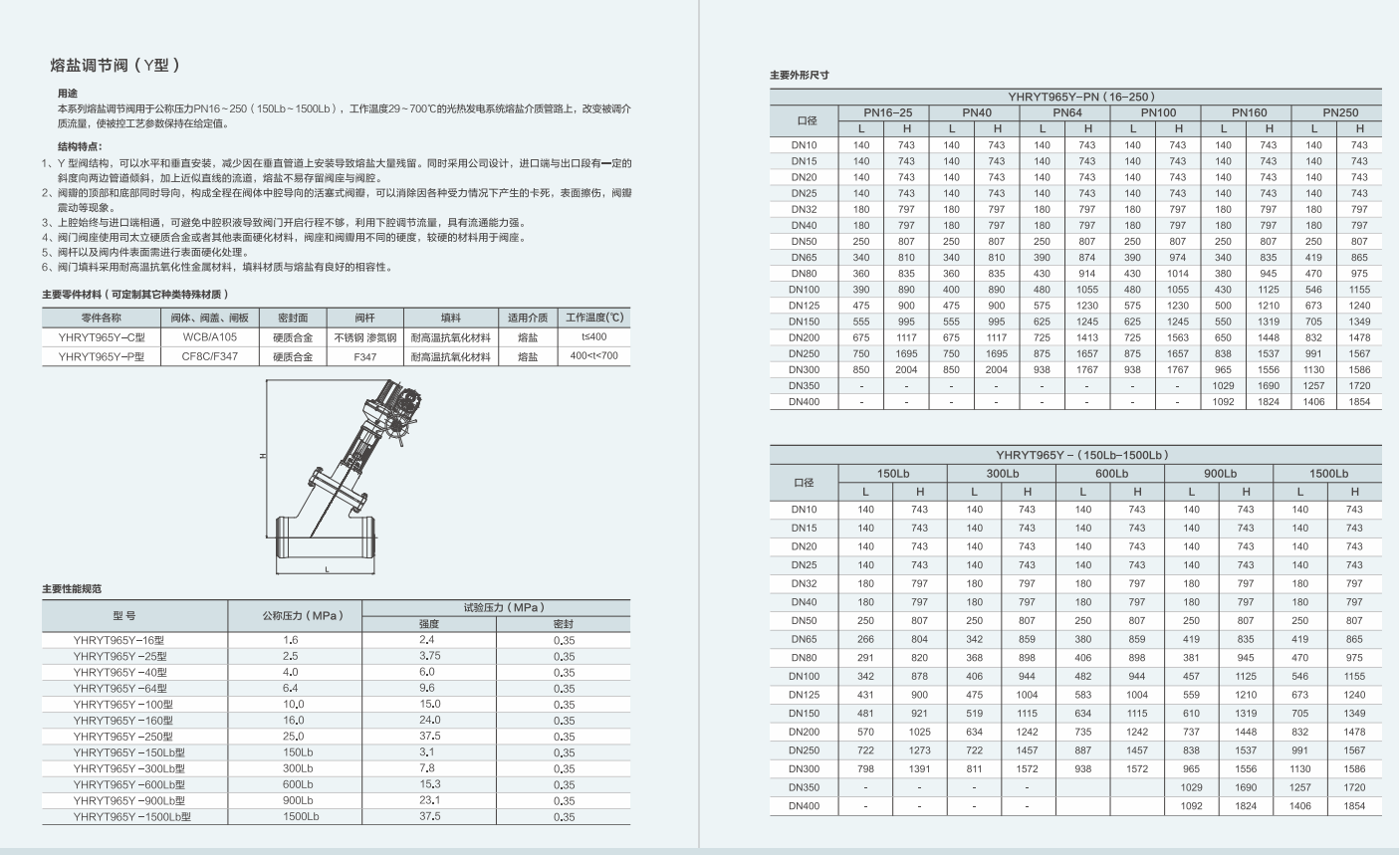 熔盐调节阀（Y型）
